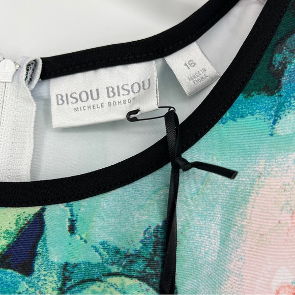 Midi Dress Bisou Bisou Flora Party Michele Bohbot Plus Size Sleeveless SZ 16 - Picture 4 of 4